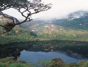 Kuelap condor`s lagoon