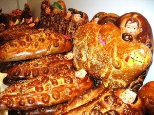 Traditional bread in form of baby and horse for All Saints Day in Cusco, Peru